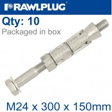 RAWLBOLT M24X300X150MM X10-BOX (38MM HOLE)
